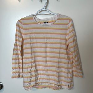 Old Navy pink and yellow stripped half sleeve shirt